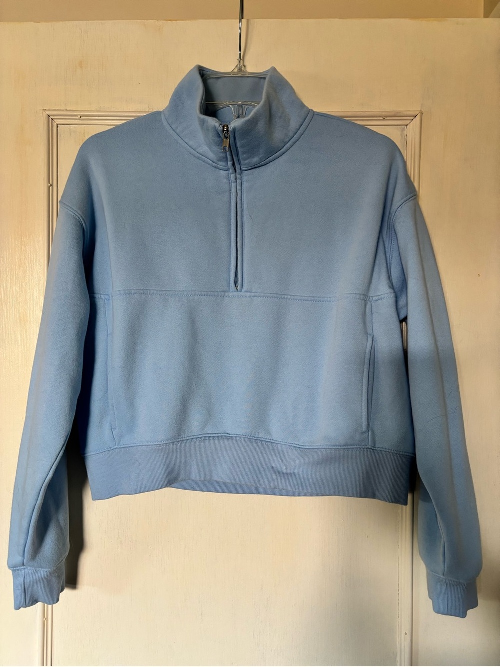 No Boundaries Light Blue Women's Quarter-Zip Sweater
